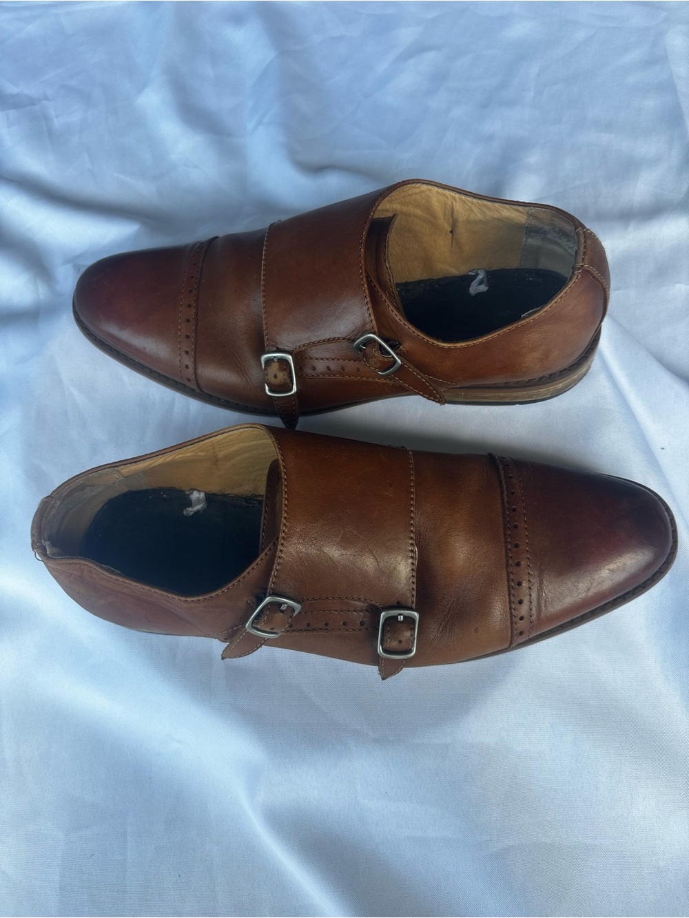 EXPRESS Double Monk Strap Men’s (US) Size 9 Brown Leather Dress Shoes
